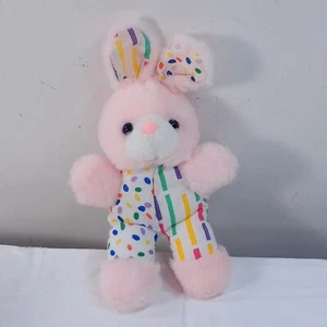 Peluche Dan Dee Pink Bunny Conejo Mini Pequeños Puntos Rayas Gominola 1988 De Colección - Imagen 1 de 7