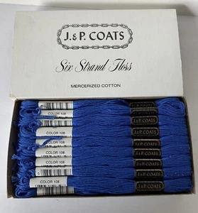 J&P Coats EMBROIDERY Floss Box of 24~color 108 Steel Blue - Picture 1 of 6