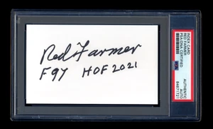 RED FARMER SIGNED MINT INDEX CARD PSA/DNA AUTOGRAPHED NASCAR 50 GREATEST HOF - Picture 1 of 1