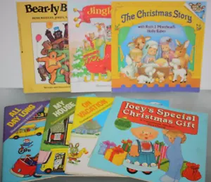 Vintage Konvolut 7 Kinderbücher Tiere Autos Haus Weihnachten Taschenbuch Lernen - Bild 1 von 6