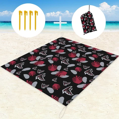 Atlanta Falcons Waterproof Picnic Mat 59×57in Beach Mat with Storage Bag Cover