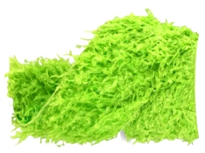Lime Green 2.5" by 5 yd Wired Ribbon Fall Christmas Elf Grinch Faux Feathers - Picture 1 of 3