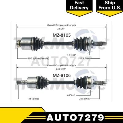 Eje delantero izquierdo derecho TrakMotive 2X CV para Mazda MPV 2000 2001 Foto 1 de 3