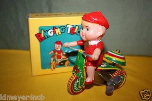 VINTAGE WIND-UP RINGING TRICYCLE TIN TOY MIB MADE IN CHINA 1970 - Bild 1 von 10