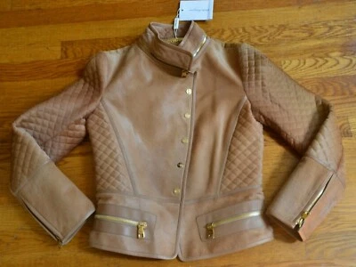 Nueva chaqueta de motociclista de cuero de piel Salvatore Ferragamo $6,200.00 US 2 4 / IT 40 Foto 1 de 4