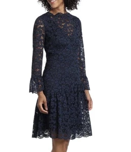 NEW Maggy London Womens Size 2 Lace Floral Party Cocktail Dress Navy Black $188 - Picture 1 of 9