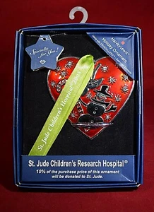 2008 Harvey Lewis Holiday Ornament, SNOWMAN HEART Swarovski ® NIB New Old Stock - Picture 1 of 10