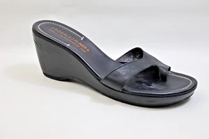 Donald J Pliner Wedge Sandals -  Valya - Black Leather - Women's Size: 11M - Picture 1 of 19