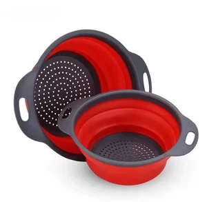 Round Collapsible Strainer for Silicone Kitchenware. Fruit and Vegetable Washing - Picture 1 of 1