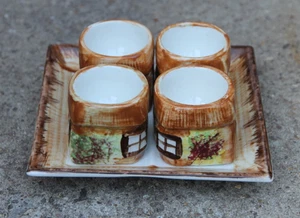 Price & Kensington - 4 Eierbecher auf ihrem Tablett - Landhausware - sehr guter Zustand - sauber - Bild 1 von 16