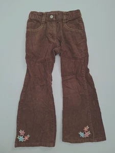 Gymboree girls brown corduroy flared pants embroidery zip close size 5 - Picture 1 of 2