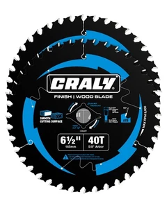 6-1/2 Inch 40 Teeth Fine Finish Wood Cutting Circular Saw Blade, 5/8 Inch Arb... - Picture 1 of 5