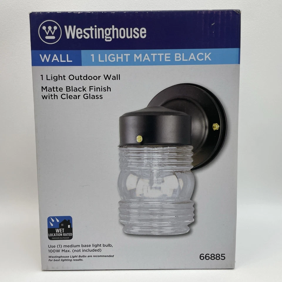 Westinghouse Lighting 66885 75-watt Black Jelly Jar Wall Fixture