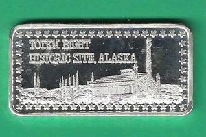 TOTEM BRIGHT HISTORIC SITE, ALASKA   .999 SILVER ART BAR - Picture 1 of 2