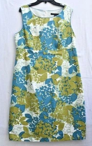 Vestido para mujer Chadwick talla 12P sin mangas estampado floral verde blanco - Imagen 1 de 7