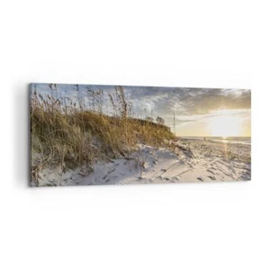 Wandbilder 120x50cm Leinwandbild Sand Gras Meer Groß Bilder Art Wanddeko - Bild 1 von 10