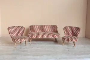Sofa und Sessel 50er Jahre für Puppenhaus Puppenstube DDR Vero - Bild 1 von 4