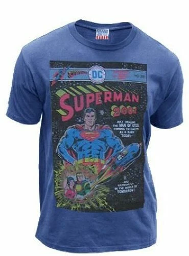 Classic DC Comics Super Hero Superman Comic 2001 Light Navy Adult T-shirt Tee - Image 1 of 1