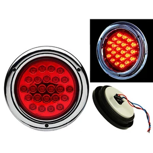 4" Round Work Truck Box Trailer Rv Brake Tail Light Turn Signal Red Led Light CH - Bild 1 von 4