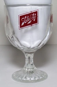 Cáliz de vidrio transparente pesado vintage Schlitz tallo 16 onzas - Imagen 1 de 7