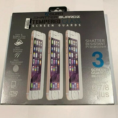 Защитные пленки Aduro Shatterguardz из закаленного стекла для iPhone 6/7/8 Plus 3 шт. - Изображение 1 из 2