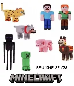 BANDAI NAMCO MINECRAFT PERSONAGGI IN PELUCHE 22 CM PLUSH 8" VIDEOGIOCO - Imagen 1 de 14
