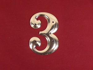 Vintage Retro Aluminum House Number 3 3" Sign Address Number 3 40s 50s  - Picture 1 of 3
