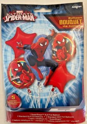 Globos de papel aluminio Anagram Spiderman fiesta de cumpleaños. 1 superforma XL 2 estándar XL/HX Foto 1 de 2