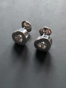 Chopard 18ct WG Happy Diamond Heart Stud Earrings with Floating Diamonds - Picture 1 of 7