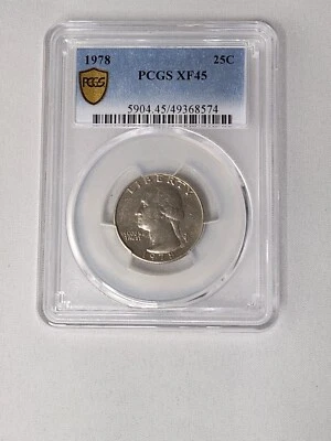  1978 PCGS XF45 No Mint Mark Washington Quarter 25C - Image 1 of 4