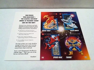 1992 MARVEL UNIVERSE SERIES 3 COMIC CARD UNCUT DIAMOND PROMO SHEET PRINT NM/M+ - Image 1 of 4