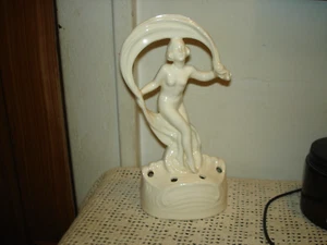 Vintage 9 & 1/4" Tall White Porcelain Nude Dancer Flower Frog Germany Coronet - Picture 1 of 6
