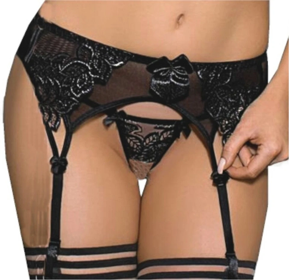 Axami sexy schwarzer zweilagiger Strumpfgürtel - Bild 1 von 1