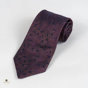 IKE Bahar New York 100% seta cravatta a punta uomo 59 x 3 3/4 viola business - Foto 1 di 8