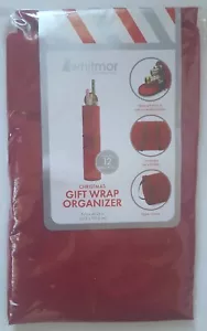 Whitmor Chistmas Gift Wrap Organizer Red Holds 12 Large Rolls Handles Zipper NEW - Picture 1 of 3