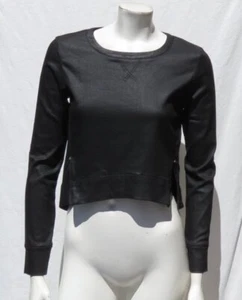 $ 200+ 3x1 NYC USA Damen XS schwarz beschichtet Denim-Reißverschluss kurzarm Oberteil - Bild 1 von 7