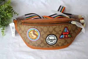 NWT Coach CJ513 Belt Bag In Signature Canvas Leather Crossbody/Fanny Pack - Picture 1 of 6