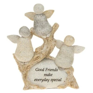 Pebble Art Angel "Good Friends Make Every Day Special" Best Friends Ornament - Picture 1 of 3