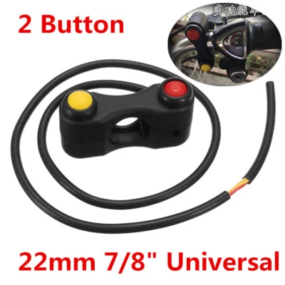 Motorcycle Race Bike 2 Button(Red Yellow) Array 22mm 7/8" Handlebar Mount Switch - Image 1 of 4