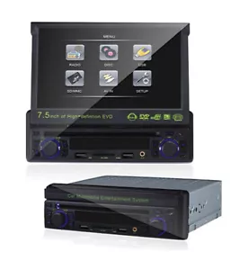 Autoradio Dvd Stereo 1 Din Display Scomparsa 7.5 Radio Mp3 Aux Usb Sd Av - Foto 1 di 2