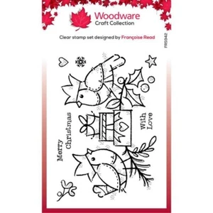 Woodware Clear Stamps Festive Christmas Robin Party FRS942 - Picture 1 of 3