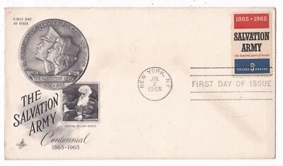 United States FDC First Day Cover 1965 Salvation Army - Image 1 of 2