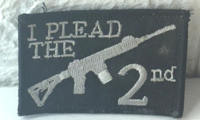 I Plead The 2ND Cute Patch Embroidered Fabric Applique Patche Tactical Military - Image 1 of 4