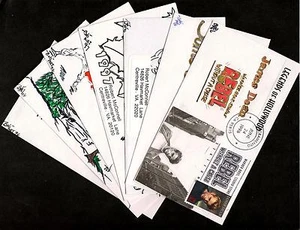 Lot of 7 1990's FDC Original Hand Drawn Signed Bob Art Covers - Picture 1 of 8