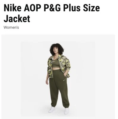 New $100 Size 1X Nike Sportswear Womens All Over Print Plus Size Track Jacket - Image 1 of 4