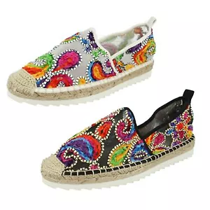 Ladies f80237 Mesh/Fabric Summer Espadrilles By Savannah Price SALE - Picture 1 of 9