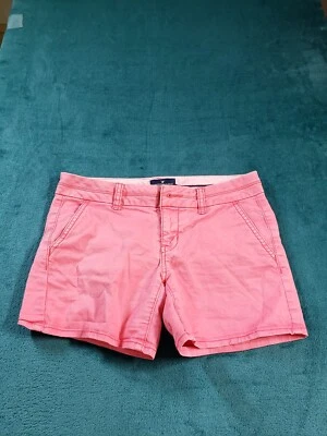 Pantalones Cortos American Eagle Talla 00 Mujer Rosa Damas Chino Elastizados Tiro Medio Midi Foto 1 de 4