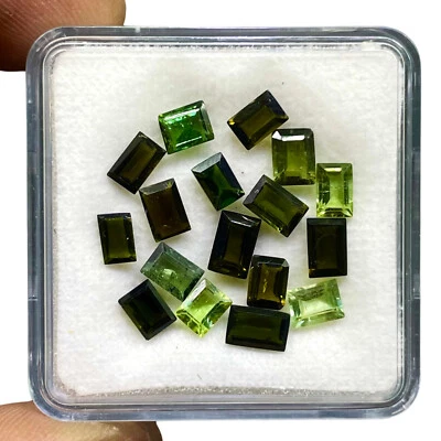 17 Pcs Natural Multi Tourmaline 4.7-5.7mm Baguette Cut Loose Untreated Gemstones - Image 1 of 4