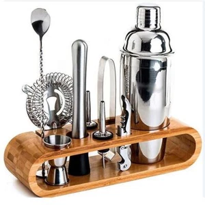 Cocktail 750ml Shaker Edelstahl 10 Stück Set Zubehör Barkeeper Mixer mit Ständer - Bild 1 von 15