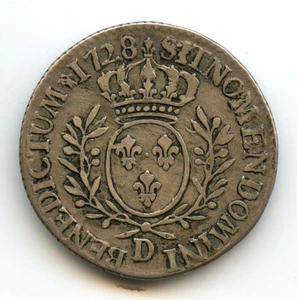 Louis XV (1715-1774) 1/5 ECU Of Branches D 'ol Olivier 1728 D Lyon - Picture 1 of 2